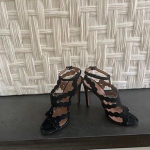 Alaia laser cut suede heel 36